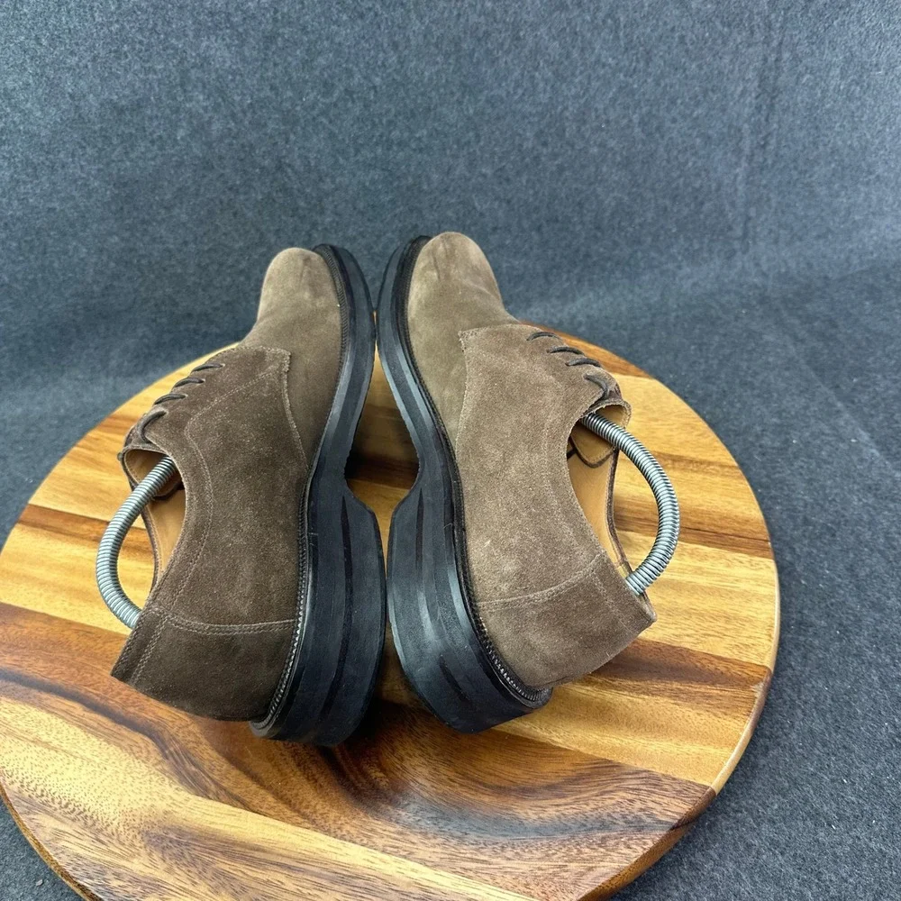 Bruno Magli Brown Lace Up Suede Shoes Mens Sz 10 Rotario 06210 Made Italy